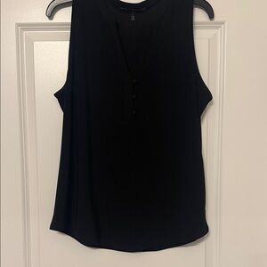 White House Black Market Black Buttoned Blouse